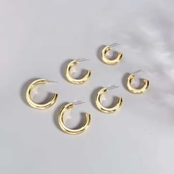 CONRAN KREMIX Chunky Gold Hoop Earrings for Stylish Women