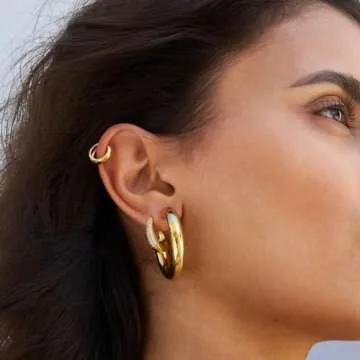 CONRAN KREMIX Chunky Gold Hoop Earrings for Stylish Women