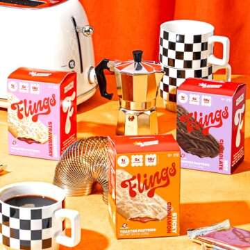 FLINGS Toaster Pastries - Variety Pack | High Protein, No Sugar Added, Low Carb, Gluten Free, Keto Friendly | 3 Pack (12 Toaster Pastries) | High Protein Keto Breakfast Snack