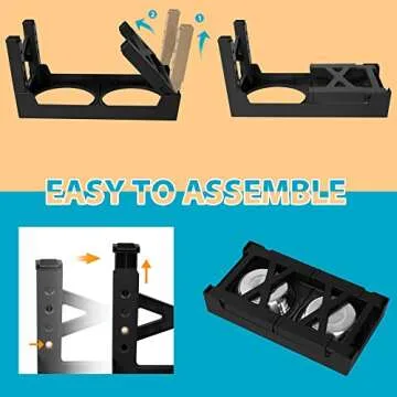 Niubya Elevated Dog Bowls with 2 Stainless Steel Dog Food Bowls, Raised Dog Bowl Adjusts to 5 Heights (3.15", 8.66", 9.84",11.02", 12.2") for Small Medium and Large Dogs