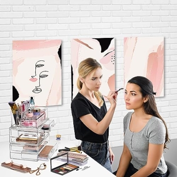 Sorbus Huge Acrylic Makeup Organizer - Extra Large Makeup Case & Display - Stackable 3 Piece Cosmetic Organizers and Storage Set with Acrylic Drawers - Great Vanity, Dresser & Bathroom Organizer