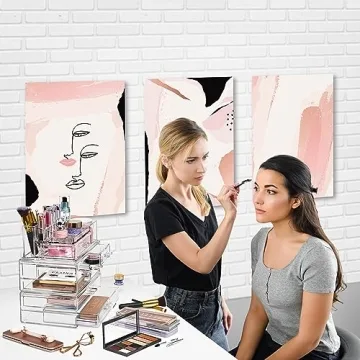 Sorbus Huge Acrylic Makeup Organizer - Extra Large Makeup Case & Display - Stackable 3 Piece Cosmetic Organizers and Storage Set with Acrylic Drawers - Great Vanity, Dresser & Bathroom Organizer