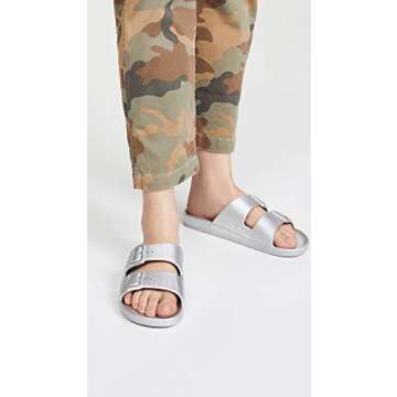 Stylish Freedom Moses Two Band Slides for Women