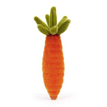Jellycat Vivacious Vegetable Carrot Stuffed Toy, 6.5 inches - Vegetable Plush - Great Gift Idea