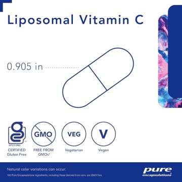 Pure Encapsulations Liposomal Vitamin C - Immune Support Supplement* - Antioxidant Nourishment - Daily Vitamin - Non-GMO & Gluten Free - 120 Capsules