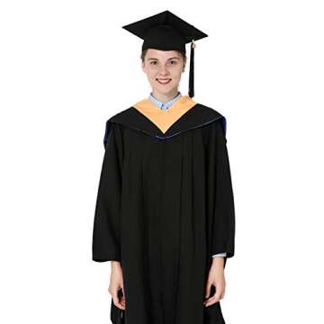 GraduationMall Unisex Deluxe Bachelor Graduation Hood - Apricot, Royal, White
