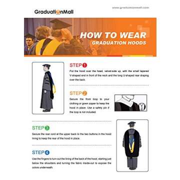 GraduationMall Deluxe Bachelor Graduation Hood ApricotRoyalWhite