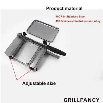 Meat slicer, GrillFancy stainless steel heavy manual frozen meat slicer, beef and lamb roll food slicer, suitable for home cooking, Cheese slicing, BBQ slicing, easy to use