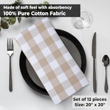 Urban Villa Buffalo Check Christmas Napkins - Set of 12