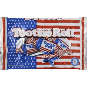 Tootsie Roll Midgees Flag, Red, White and Blue Packaging, 11 oz. Bag
