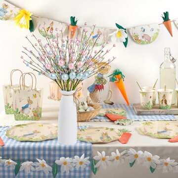 WSTPUPU Vibrant Artificial Easter Stems 10 Pack