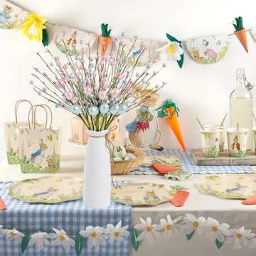 WSTPUPU Vibrant Artificial Easter Stems 10 Pack