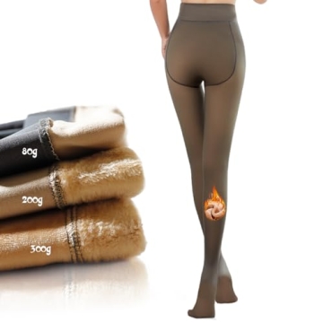 GTETKDE Women Fleece Lined Tights - Thermal Pantyhose for Winter Warmth