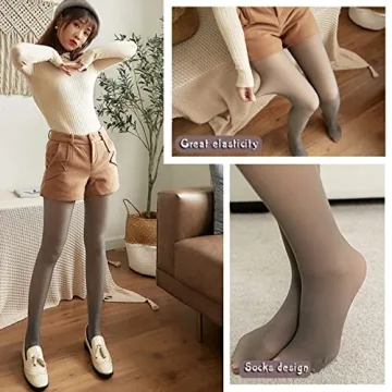 GTETKDE Fleece Lined Winter Tights for Women