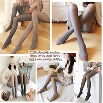 GTETKDE Fleece Lined Winter Tights for Women