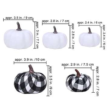 Artificial White Pumpkins and Burlap Pumpkins Assorted Faux Harvest Pumpkins for Fall Wedding Thanksgiving Halloween Seasonal Holiday Tabletop Decoration Centerpiece 14 Pcs