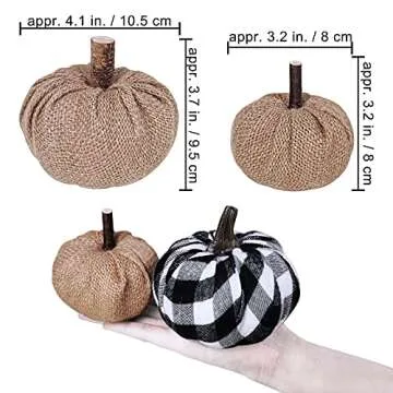 Artificial White Pumpkins and Burlap Pumpkins Assorted Faux Harvest Pumpkins for Fall Wedding Thanksgiving Halloween Seasonal Holiday Tabletop Decoration Centerpiece 14 Pcs