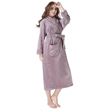 Richie House Plush Fleece Bathrobe Soft Warm for Women