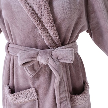 Richie House Plush Fleece Bathrobe Soft Warm for Women