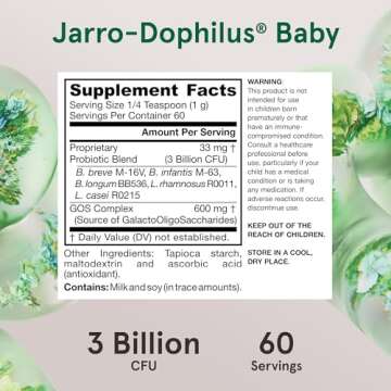 Jarrow Formulas Baby Probiotic with GOS Prebiotic - 60 Days Supply