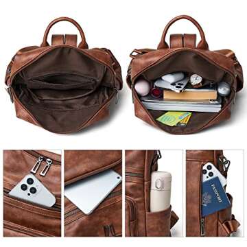 ZK-Queen Backpack Purse for Women Fashion Leather Designer Backpack Purses With Wristlets Travel Shoulder Bags With Tassel