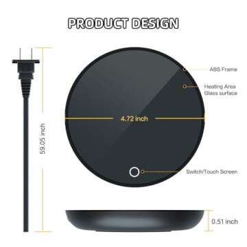 Mug Warmer, Candle Warmer Plate, 2-Temp Settings Coffee Mug Warmer, Portable Coffee Cup Warmer, Coffee Warmer for Desk Suits for Various Mugs, Automatic Shut Off, Gift for Coffee Lover