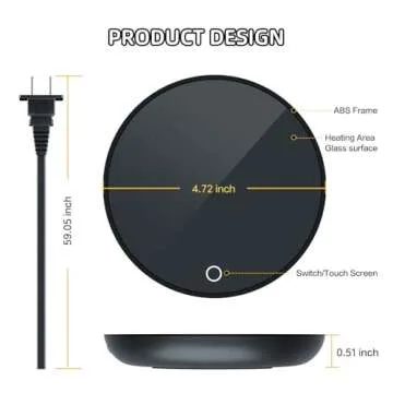 Mug Warmer, Candle Warmer Plate, 2-Temp Settings Coffee Mug Warmer, Portable Coffee Cup Warmer, Coffee Warmer for Desk Suits for Various Mugs, Automatic Shut Off, Gift for Coffee Lover