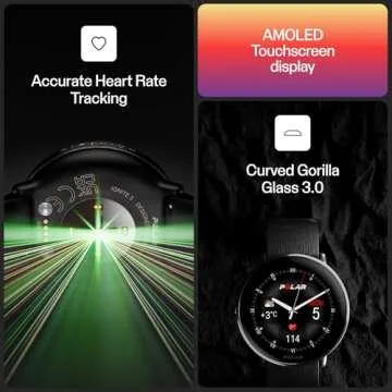 POLAR Ignite 3 Series Titanium Fitness Tracking Smartwatch with AMOLED Display, GPS, Heart Rate Monitoring, Sleep Analysis, and Real-Time Voice Guidance; S-L, for Men or Women, Black Titanium