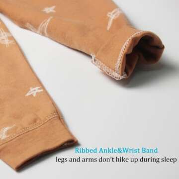 YANWANG 100% Organic Cotton Baby Boys Girls Pajamas Set Long Sleeve Sleepwear(4-5T,Pattern 6(High Belly))