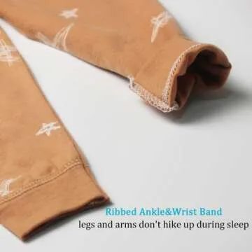 YANWANG 100% Organic Cotton Baby Boys Girls Pajamas Set Long Sleeve Sleepwear(4-5T,Pattern 6(High Belly))