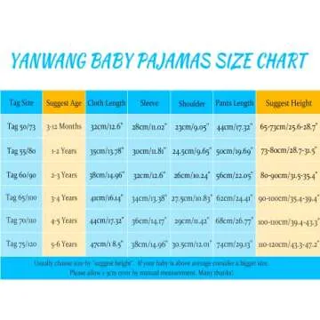 YANWANG 100% Organic Cotton Baby Boys Girls Pajamas Set Long Sleeve Sleepwear(4-5T,Pattern 6(High Belly))
