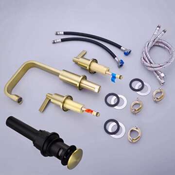 TRUSTMI Brushed Gold 2 Handle Bathroom Faucet for Luxury