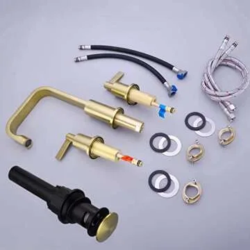 TRUSTMI Brushed Gold 2 Handle Bathroom Faucet for Luxury