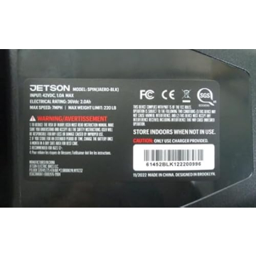 Jetson Spin All Terrain Hoverboard with LED Lights, Self-Balancing Hoverboard with Active Balance Technology, Range of Up to 7 Miles, Ages 13+, Black, JAERO-BLK