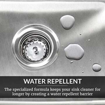 HOPE'S Perfect Sink Cleaner and Polish, Restorative, Removes Stains, Cast Iron, Corian, Composite, Acrylic, 8.5 Fl Oz