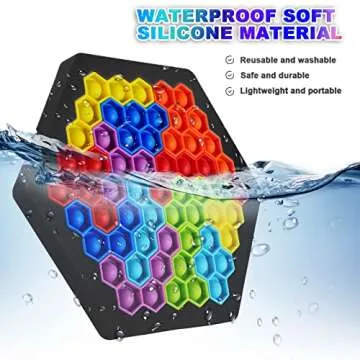 bsdonte Pop Puzzle Fidget Game, Hexagon Jigsaw Push Bubble Sensory Fidget Toys, Silicone Puzzle Popper Stress Relief Educational Gift for Kids Adults