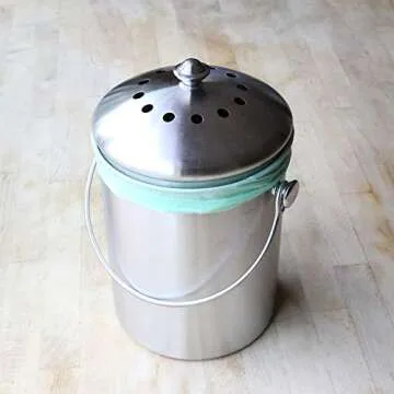 Natural Home 1.3 Gallon Stainless Steel Compost Bin