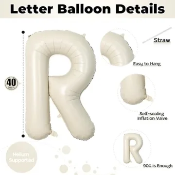 40 Inch Beige BRIDE Balloons for Bridal Shower Decorations