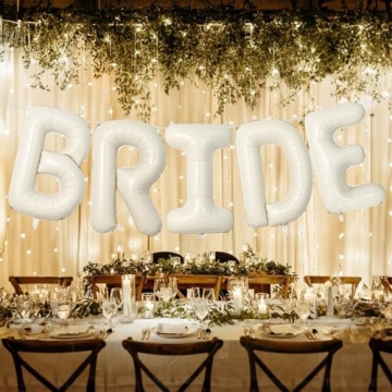 40 Inch Beige BRIDE Balloons for Bridal Shower Decorations