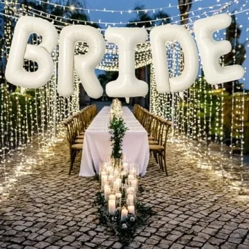 40 Inch Beige BRIDE Balloons for Bridal Shower Decorations