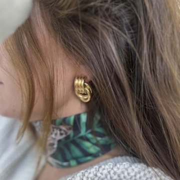 NIXMAX Chunky Gold Knot Earrings for Women - Trendy Jewelry