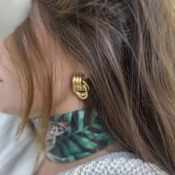 NIXMAX Chunky Gold Knot Earrings for Women - Trendy Jewelry