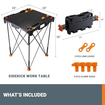 Worx Sidekick Portable Work Table for DIY and Professionals