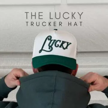 Vintage Trucker Hat | Country Cowboy Cute Preppy Retro Western Trucker Hats | Men Women Trendy Snapback | Tan Red Green Black (Lucky | Green)