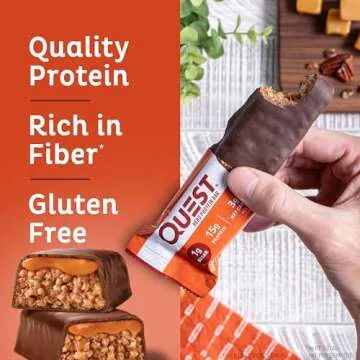 Quest Chocolate Caramel Pecan Protein Bar - Low Sugar Snack