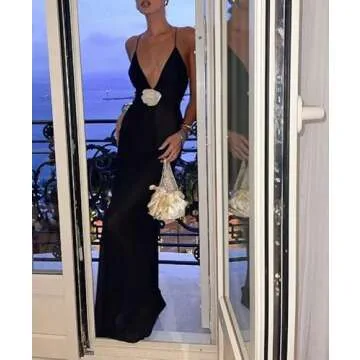 Sexy 3D Floral Halter Neck Maxi Dress Sleeveless Backless Cut Out Long Dress Elegant Strapless Night Party Midi Dress