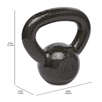 Amazon Basics 10lb Cast Iron Kettlebell for Strength Training