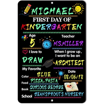 First Day of School Photo Prop Chalkboard Sign for Kids, Girls & Boys, My 1st Day Back to School Boa...
