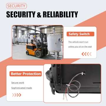 TICSEA Universal Forklift Seat with Adjustable Back,Safety Belt And Operator Position Switch,for Tractor,Excavator Skid Loader Backhoe Dozer Telehandler