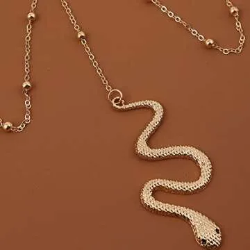 Zeshimb Boho Snake Thigh Chain Gold Serpent Leg Chain Snake Pendant Leg Chain Animals Statement Thigh Chain Festival Summer Beach Body Chain Jewelry for Women